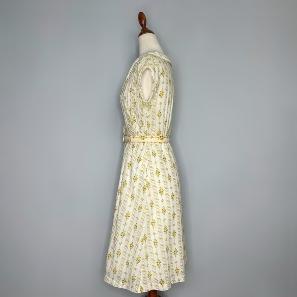 Betsey Johnson Vintage Dress Yellow Floral Prairie Black Label Size 4 - Picture 5 of 15